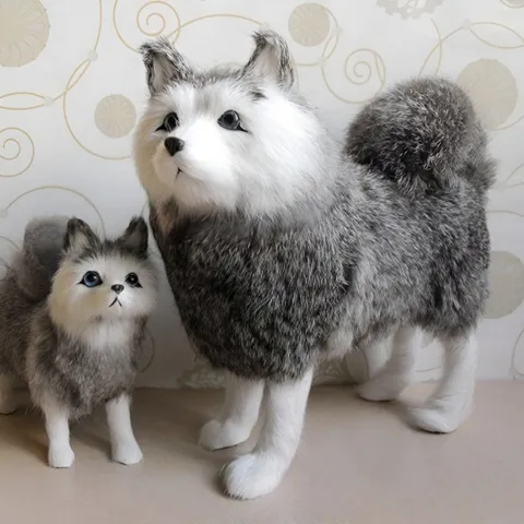 Μοντέλο Ζώου Προσομοίωσης Σκύλος Husky Samoyed Παιχνίδι Pliush Ρεαλιστική Φιγούρα Κουταβιού Διακόσμηση Σπιτιού