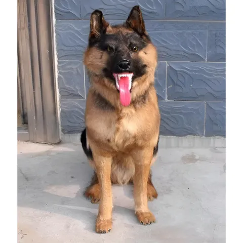 Simulation German Shepherd Dog Model Large Fur Figurine Lifelike Animal Ornament For Window Display Home Decor