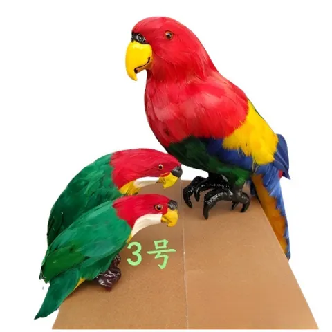 Simulation Feder Macaw Papagei Figur Lebensähnliche Vogel Tier Ornament Heimdekoration Desktop Handwerk Fotografie Requisite