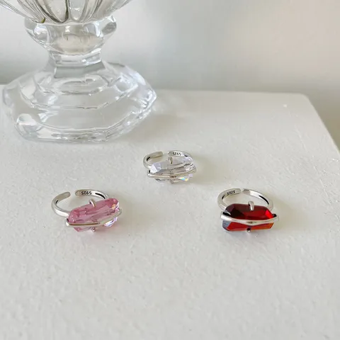 Vintage S925 Sterlingsilber Pfirsichblüte Strass Offener Ring Für Damen Verstellbar Leicht Luxus Nischen Design Fingerring Schmuck Geschenk