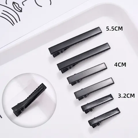 Metall Haarspangen Entenschnabel Clips Krokodil Haarspangen DIY Haarschmuck Schwarz Gold Haartstyling Werkzeuge Für Damen