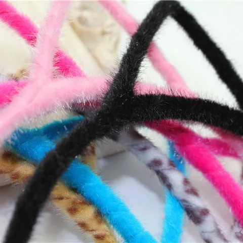 Cute Plush Cat Ears Headband For Kids Cartoon Animal Hair Band Leopard Print Headwear Cosplay Party Decorative Hair Accessories