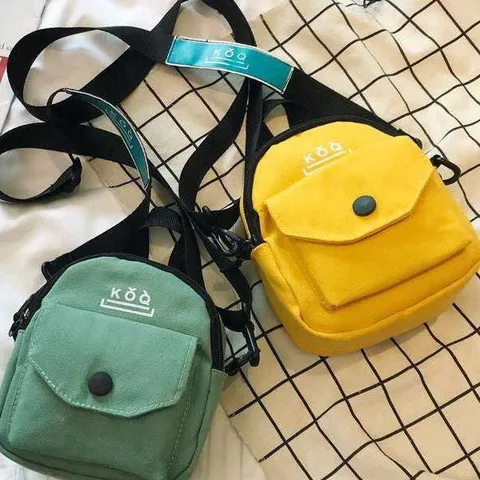 Women Minimalist Polyester Crossbody Bag Retro Letter Pattern Small Phone Bag Casual Daily Square Shoulder Bag Travel Purse For Female