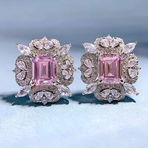 Luxuriöse Strass Blumen Schmetterling Ohrstecker Mit 925 Sterlingsilber Ohrstecker-Stift Vintage Geometrische Ohrringe Für Damen Party Schmuck