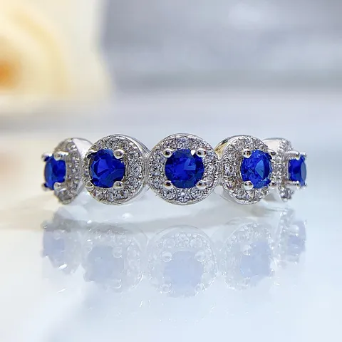 925 Sterling Silver Zirconia Ring Simple Geometric Inlaid Finger Ring For Women Wedding Engagement Proposal Jewelry Gift