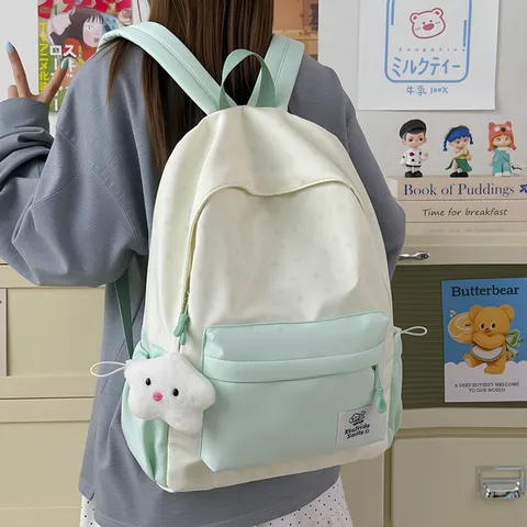 Japanese Style Stars Print School Backpack Oxford Cloth Large Capacity Waterproof Student Travel Daypack For Women Girls