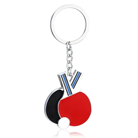 Kreativer Metall Tischtennisschläger Schlüsselanhänger Miniatur Sport Thema Schlüsselanhänger Zinklegierung Schläger Taschenanhänger Geschenk Für Sportfans Herren Damen