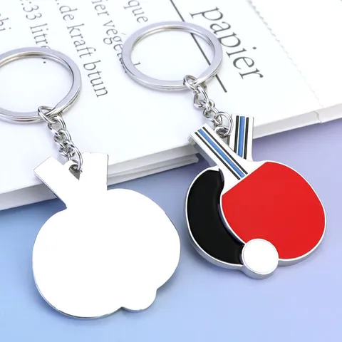 Kreativer Metall Tischtennisschläger Schlüsselanhänger Miniatur Sport Thema Schlüsselanhänger Zinklegierung Schläger Taschenanhänger Geschenk Für Sportfans Herren Damen