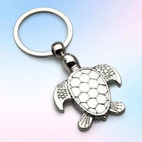 Kreativer Simulation Meeresschildkröte Metall Schlüsselanhänger Zinklegierung 3D Meerestier Schlüsselanhänger Auto Anhänger Souvenir Geschenk Für Herren Damen