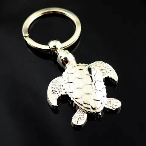 Kreativer Simulation Meeresschildkröte Metall Schlüsselanhänger Zinklegierung 3D Meerestier Schlüsselanhänger Auto Anhänger Souvenir Geschenk Für Herren Damen