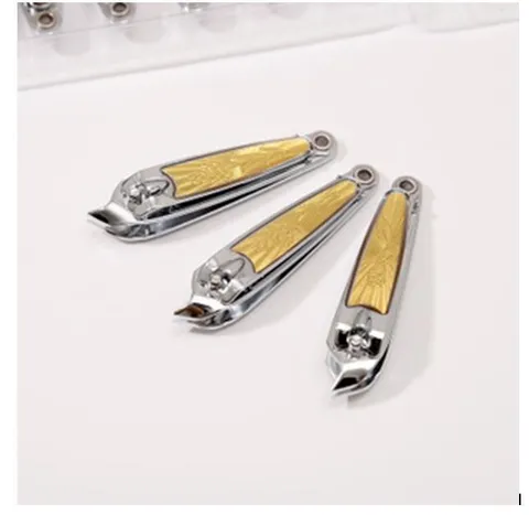 Modern Stainless Steel Slanted Nail Clippers Floral Engraved Gold Accents Finger Toe Trimming Manicure Care Pedicure Tools For Home Daily Use