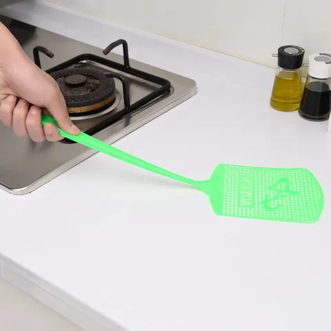 Acchiappamosche Manuale in Plastica con Manico Lungo Griglia a Maglie Grandi per Zanzare Con Foro per Appendere Strumento per il Controllo dei Parassiti