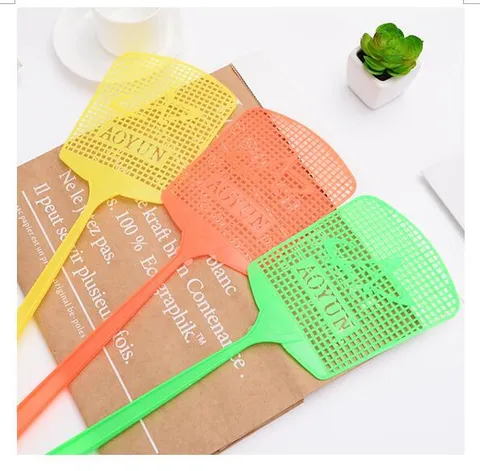 Acchiappamosche Manuale in Plastica con Manico Lungo Griglia a Maglie Grandi per Zanzare Con Foro per Appendere Strumento per il Controllo dei Parassiti