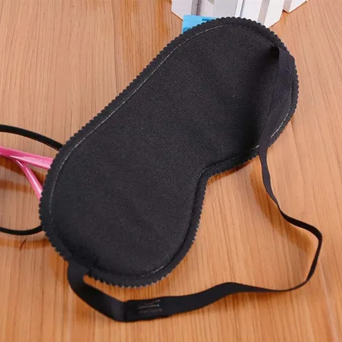 Minimalistisch Stoff Schlafmaske Rein Schwarz Einfarbig Atmungsaktiv Verdunkelung Augenmaske Elastisches Band Für Schlaf Reisen Unisex