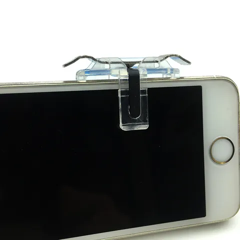 Universal Mobile Game Triggers Clear Plastic Metal Gaming Controller Button Accessory For Smartphone Shooting Games