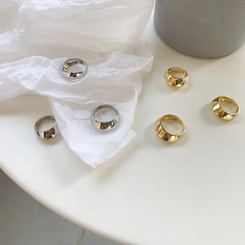 925 Sterlingsilber Marokkanischer Ring Unregelmäßige Konkav Konvexe Oberfläche Geometrischer Breiter Bandring Modeschmuck Für Damen
