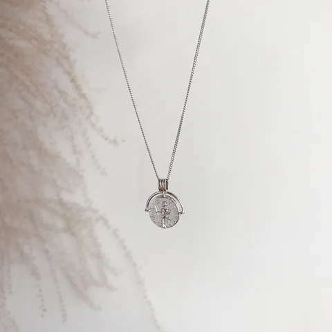 Vintage 925 Sterlingsilber Römische Münze Anhang Halskette Elegant Galvanisiert Relief Porträt Schlüsselbein Kette Für Damen Schmuck Geschenk