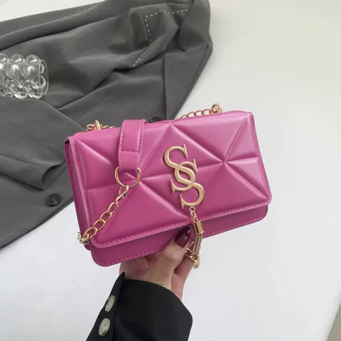 Women Fashion Quilted Chain Crossbody Bag PU Leather Casual Shoulder Bag Trendy Flap Handbag For Ladies