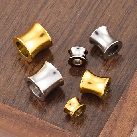 Stainless Steel Spacer Beads Trumpet Barrel Beads DIY Bracelet Necklace Jewelry Making Accessories Gold And Steel Color