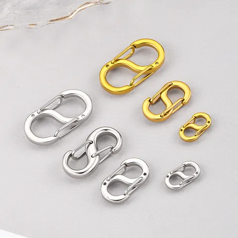Stainless Steel S Shape Spring Clasp DIY Jewelry Connector Fastener For Bracelet Necklace Bag Gold Silver Metal Hook