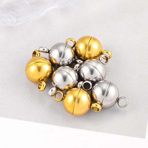 Chiusure Magnetiche Sferiche in Acciaio Inossidabile Solo Chiusura per Fai da Te Collana Bracciale Connettore Gioielli