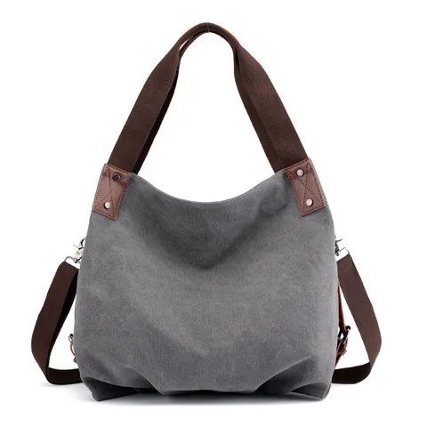 Borsa a Tracolla in Tela Casual da Donna Grande Capacità Borsa Crossbody Retro Tote Multifunzionale Borsa a Mano Giornaliera