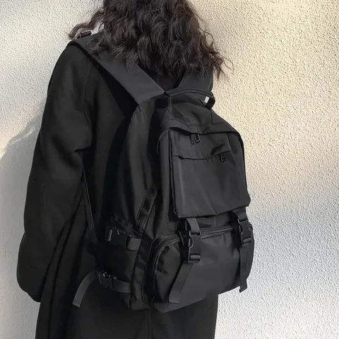 Japanese Utility Style Oxford Fabric Large Capacity Backpack Dark Aesthetics Waterproof School Bag Unisex Tactical Daypack