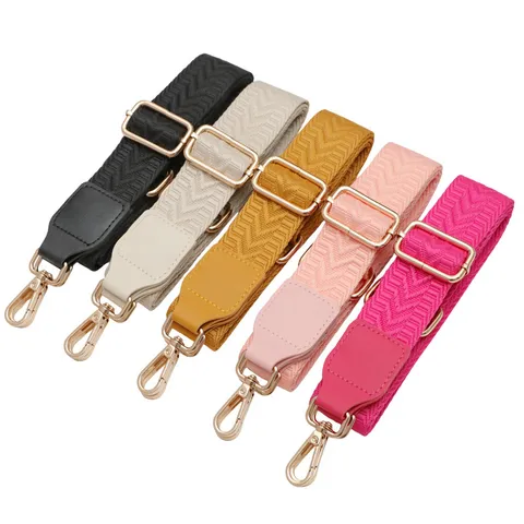 Adjustable Solid Color Arrow Pattern Webbing Shoulder Strap For Women Handbag Crossbody Bag Replacement Bag Strap Accessories