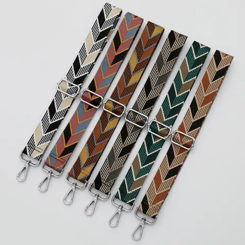Ethnic Style Woven Bag Strap Replacement Adjustable Crossbody Shoulder Purse Strap With Metal Hook Fashion Bag Accessories