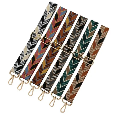 Ethnic Style Woven Bag Strap Replacement Adjustable Crossbody Shoulder Purse Strap With Metal Hook Fashion Bag Accessories
