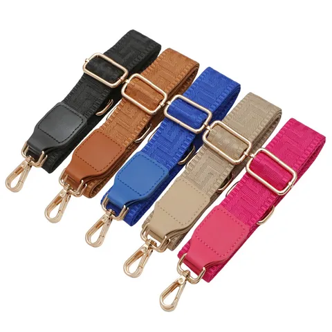 Wide Replacement Bag Strap Adjustable Crossbody Purse Strap Jacquard Geometric Pattern Shoulder Strap For Women Handbag