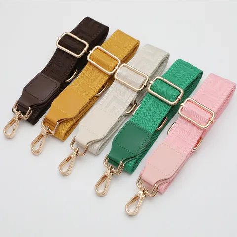 Wide Replacement Bag Strap Adjustable Crossbody Purse Strap Jacquard Geometric Pattern Shoulder Strap For Women Handbag