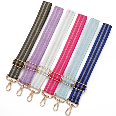 Wide Adjustable Replacement Bag Strap Colorful Webbing Crossbody Purse Strap With Metal Hooks Fashion Bag Accessory