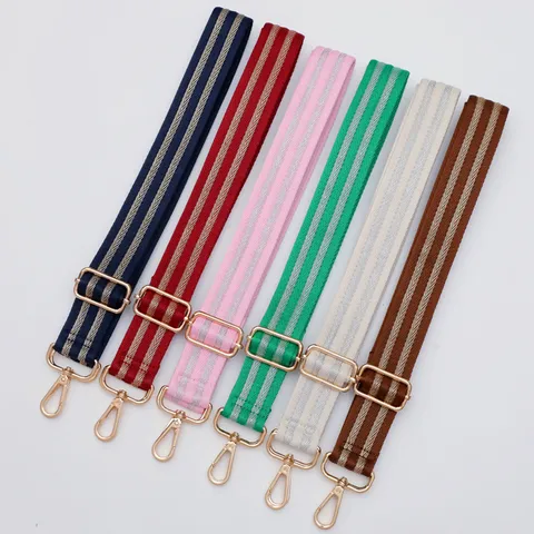 Wide Adjustable Replacement Bag Strap Colorful Webbing Crossbody Purse Strap With Metal Hooks Fashion Bag Accessory