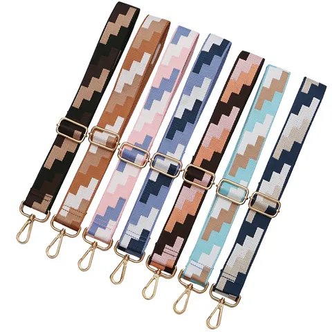 Ethno-Stil Geometrisches Muster Gewebtes Gurtband Taschengurt Breite Ersatz Verstellbare Schulter Umhängetasche Gurt Zubehör Für Damen Taschen