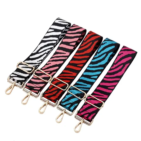 Fashion Zebra Print Wide Bag Strap For Women Polyester Crossbody Shoulder Bag Strap Replacement Adjustable Belt For Handbags Accessories