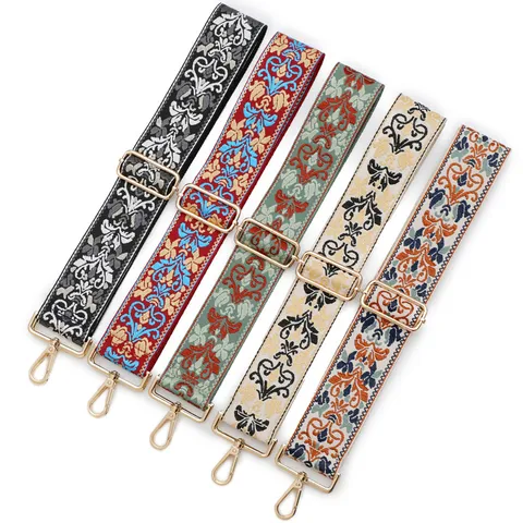 Polyester Jacquard Ethnic Style Wide Shoulder Strap For Crossbody Bags Thickened Adjustable Replacement Purse Strap Belt For Women Accessory