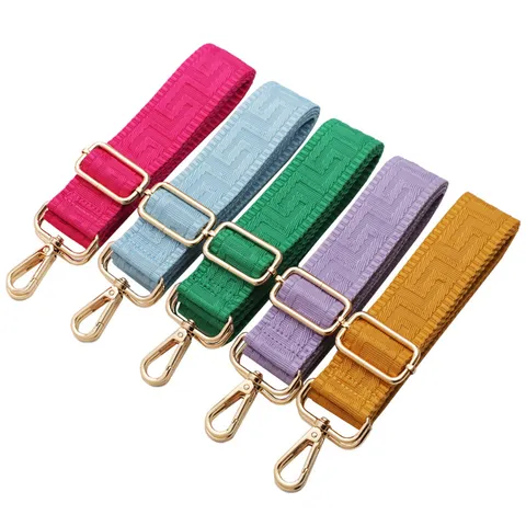 Adjustable Wide Replacement Bag Strap With Greek Key Maze Pattern Crossbody Shoulder Purse Handbag Straps For Women Men Fashion Accessories