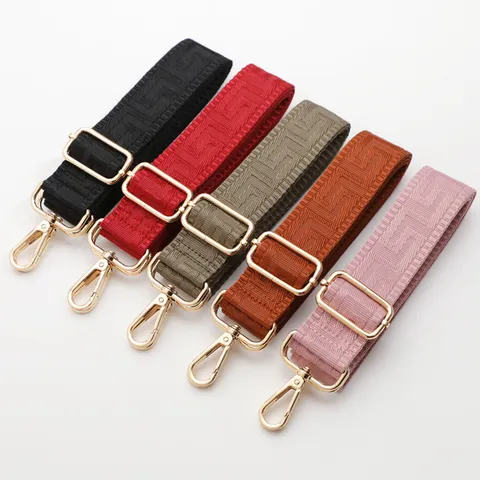 Adjustable Wide Replacement Bag Strap With Greek Key Maze Pattern Crossbody Shoulder Purse Handbag Straps For Women Men Fashion Accessories