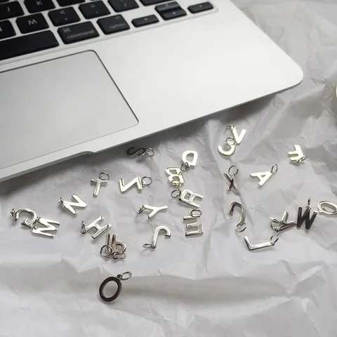 925 Sterlingsilber Initialen Buchstaben Anhänger Halskette Für Damen Minimalistisch Koreanischer Stil Alphabet Curb Chain Schmuck