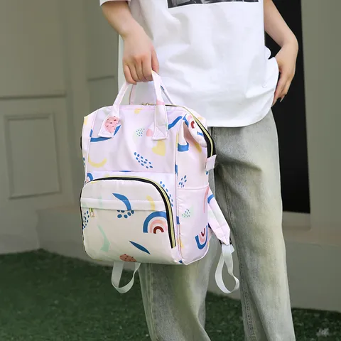 Zaino Fasciatoio Impermeabile in Nylon Grande Capacità Multifunzione Isolamento Termico Zaino da Viaggio per Cura Neonato Donna