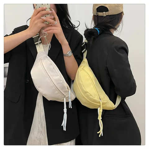 Women Nylon Chest Bag Fashion Minimalist Shoulder Crossbody Bag Lightweight Outdoor Travel Sport Waist Fanny Pack