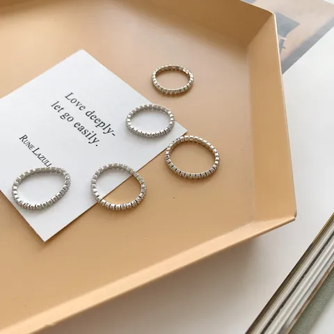 Minimalistischer 925 Sterlingsilber Mehrschichtiger Stapelbarer Offener Ring Platinierter Strass Ineinandergreifende Geometrische Kreise Fingerring Geschenk Für Damen