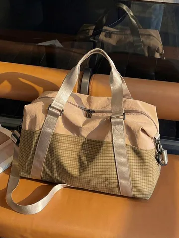 Sac de Voyage en Tissu Oxford Tendance Grand Sac Week-end Duffel Avec Séparation Humide Et Sec Pour Femmes Hommes