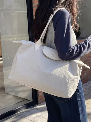 Large Capacity Travel Bag Lightweight Waterproof Tote Bag Oxford Cloth Handbag Casual Shoulder Luggage Bag For Women Men