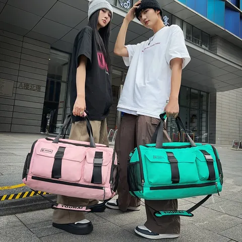 Ταξιδιωτική Τσάντα Duffel Μεγάλης Χωρητικότητας Αδιάβροχη Νάιλον για Γυμναστήριο Αθλητικά με Διαχωρισμό Υγρού Στεγνού για Άνδρες Γυναίκες