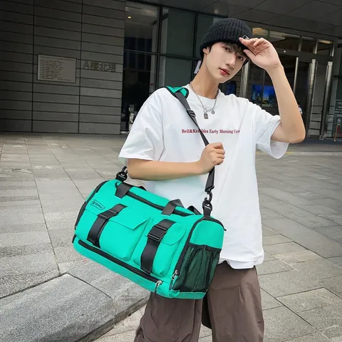 Ταξιδιωτική Τσάντα Duffel Μεγάλης Χωρητικότητας Αδιάβροχη Νάιλον για Γυμναστήριο Αθλητικά με Διαχωρισμό Υγρού Στεγνού για Άνδρες Γυναίκες