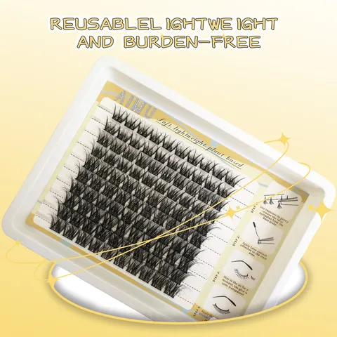 Segmented False Eyelashes Dense Natural Synthetic Fiber Fake Eyelash Extensions Natural Looking Eye Makeup Beauty Tool