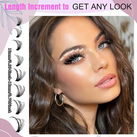 Natural Cluster False Eyelashes 3D Segmented Synthetic Fiber Thick Soft Eye Lashes Extension Makeup Beauty Tools
