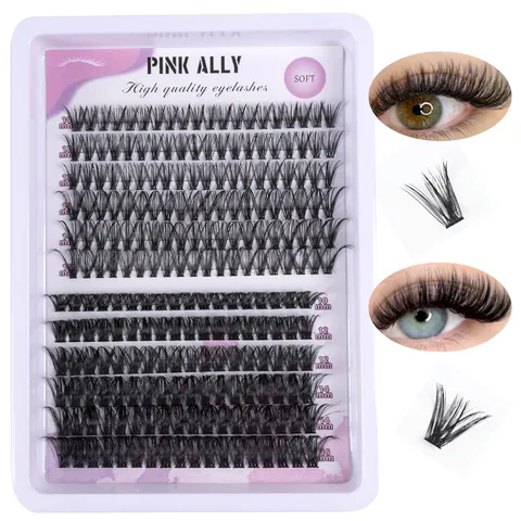 DIY Segmented Mixed Length Cluster False Eyelashes 12 Rows Natural Soft Eyelash Extensions Makeup Tools